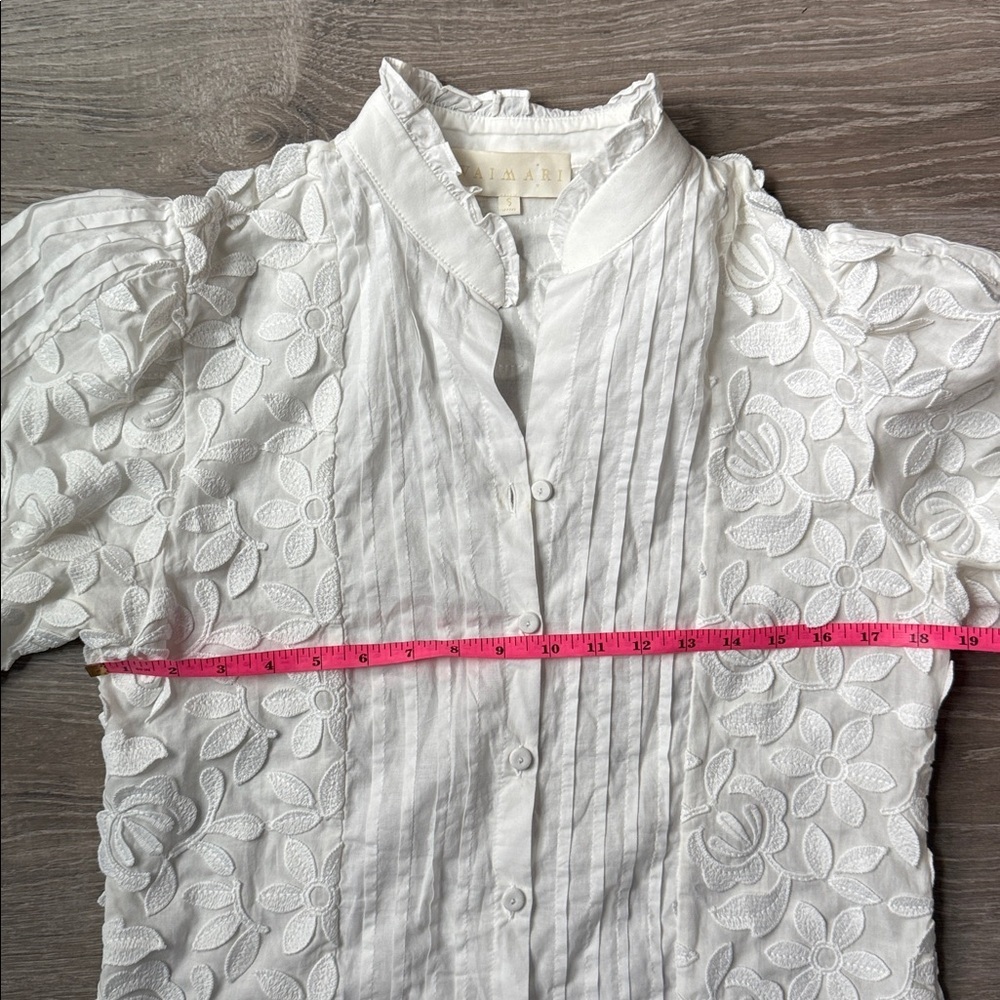 Waimari Magnolia Floral Button-Up Blouse Small - Picture 12 of 13